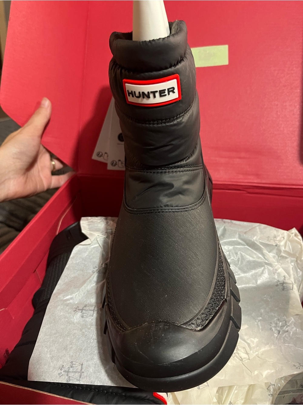 Hunter Intrepid Short Snow Boots Waterproof Black new in box - Picture 2 of 6
